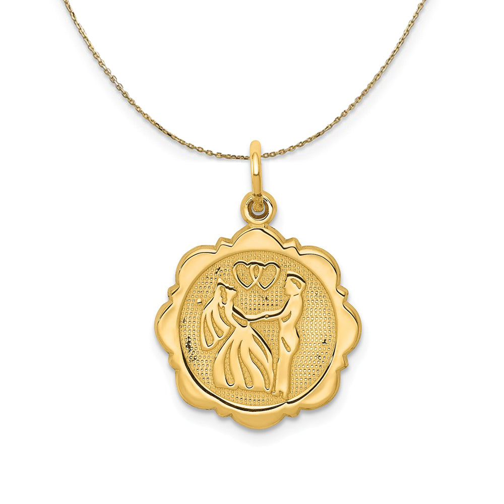 14k Yellow Gold Bride and Groom Necklace, Item N23835 by The Black Bow Jewelry Co.