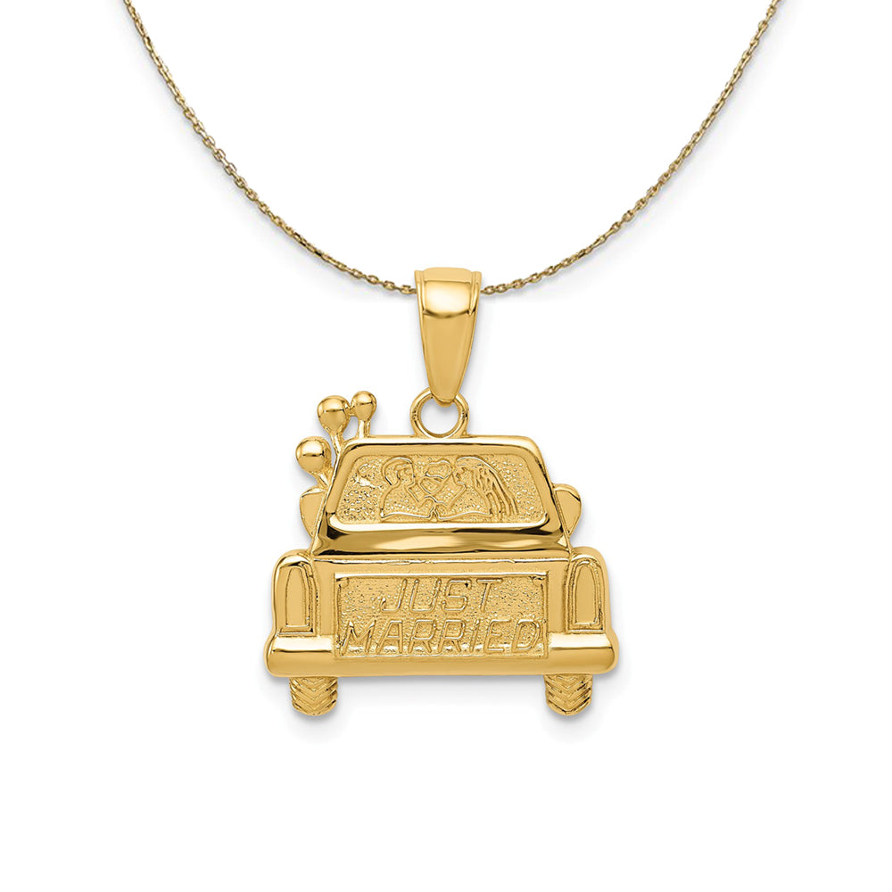 14k Yellow Gold Just Married (17mm) Necklace, Item N23839 by The Black Bow Jewelry Co.