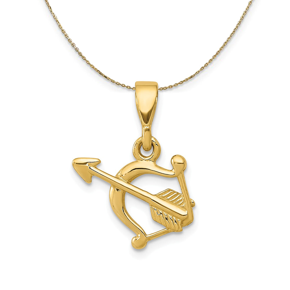 14k Yellow Gold Bow and Arrow Necklace, Item N23848 by The Black Bow Jewelry Co.