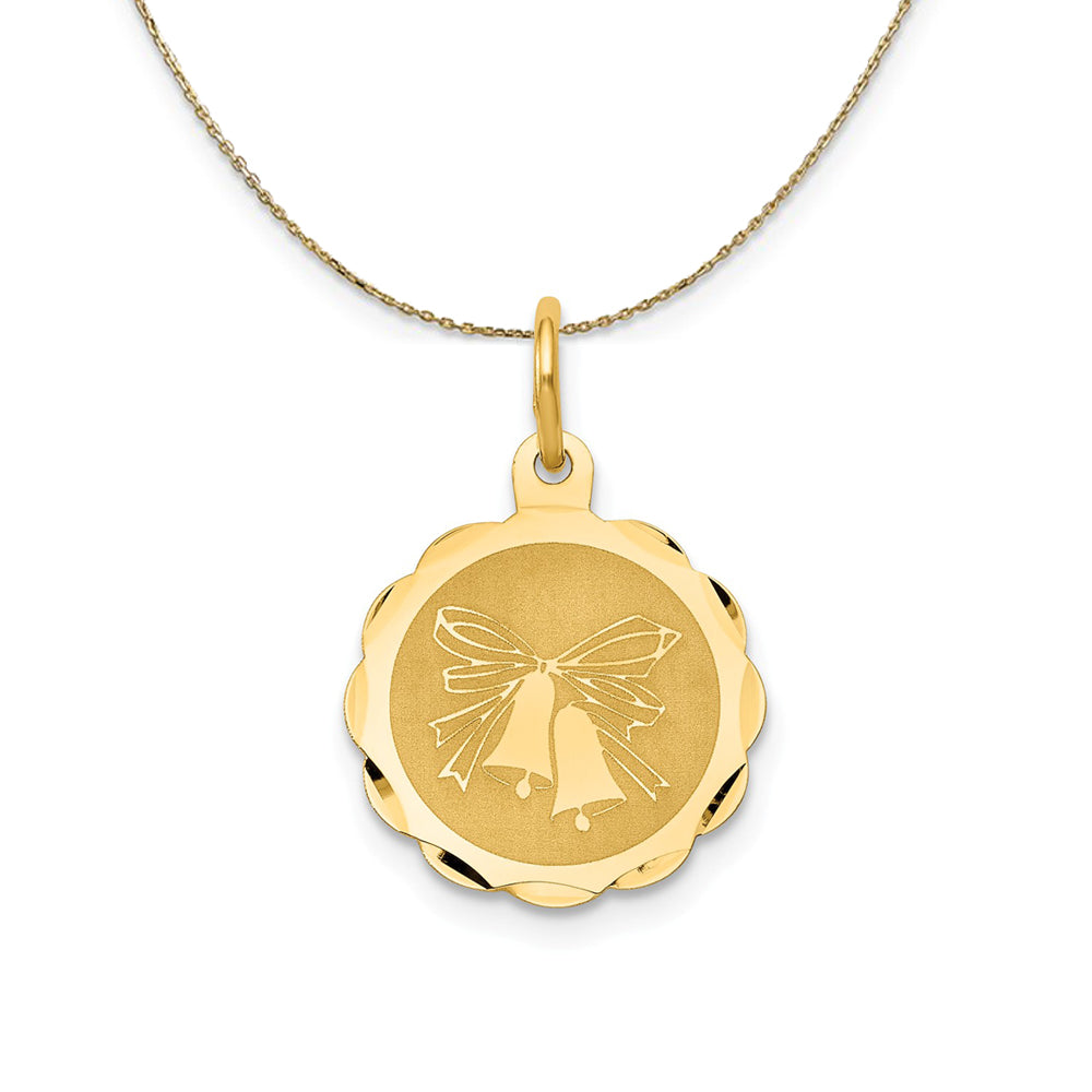14k Yellow Gold Wedding Bells Necklace, Item N23850 by The Black Bow Jewelry Co.