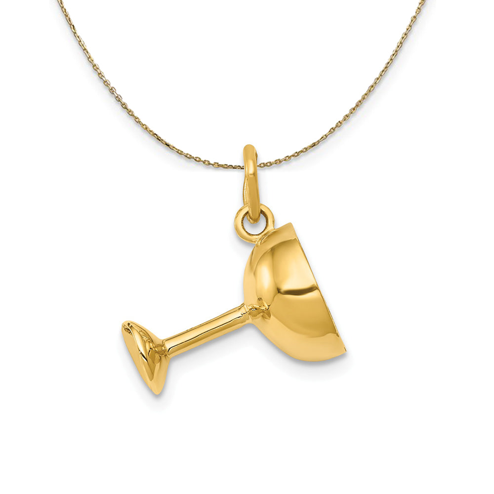 14k Yellow Gold Champagne Glass Necklace, Item N23852 by The Black Bow Jewelry Co.