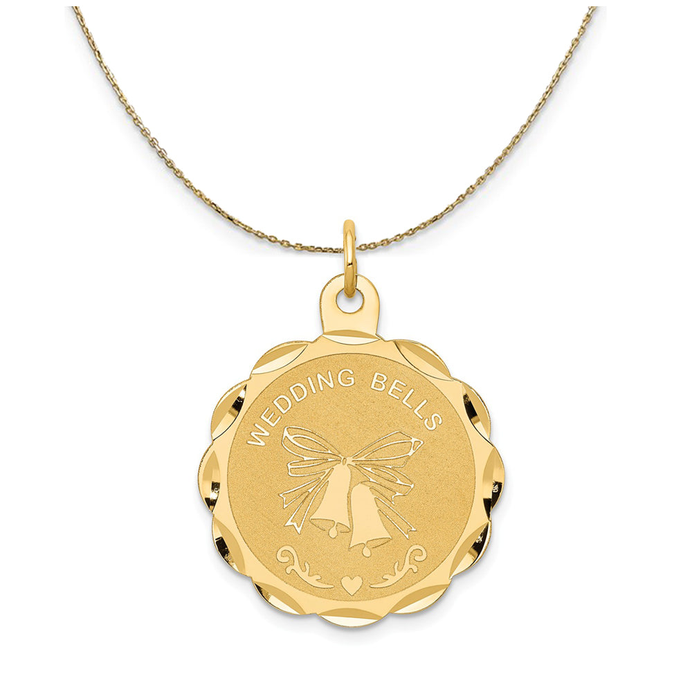 14k Yellow Gold Wedding Bells Necklace, Item N23853 by The Black Bow Jewelry Co.