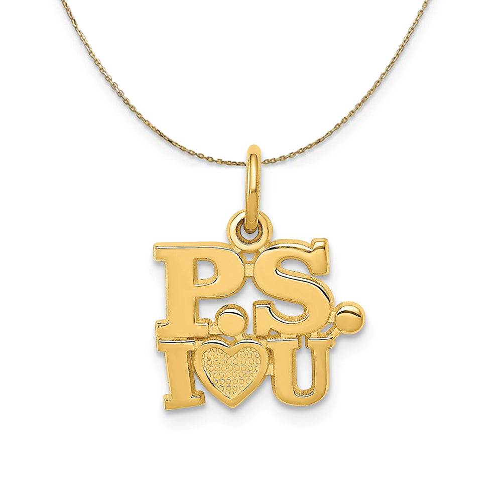 14k Yellow Gold P.S. I Love You Necklace, Item N23863 by The Black Bow Jewelry Co.