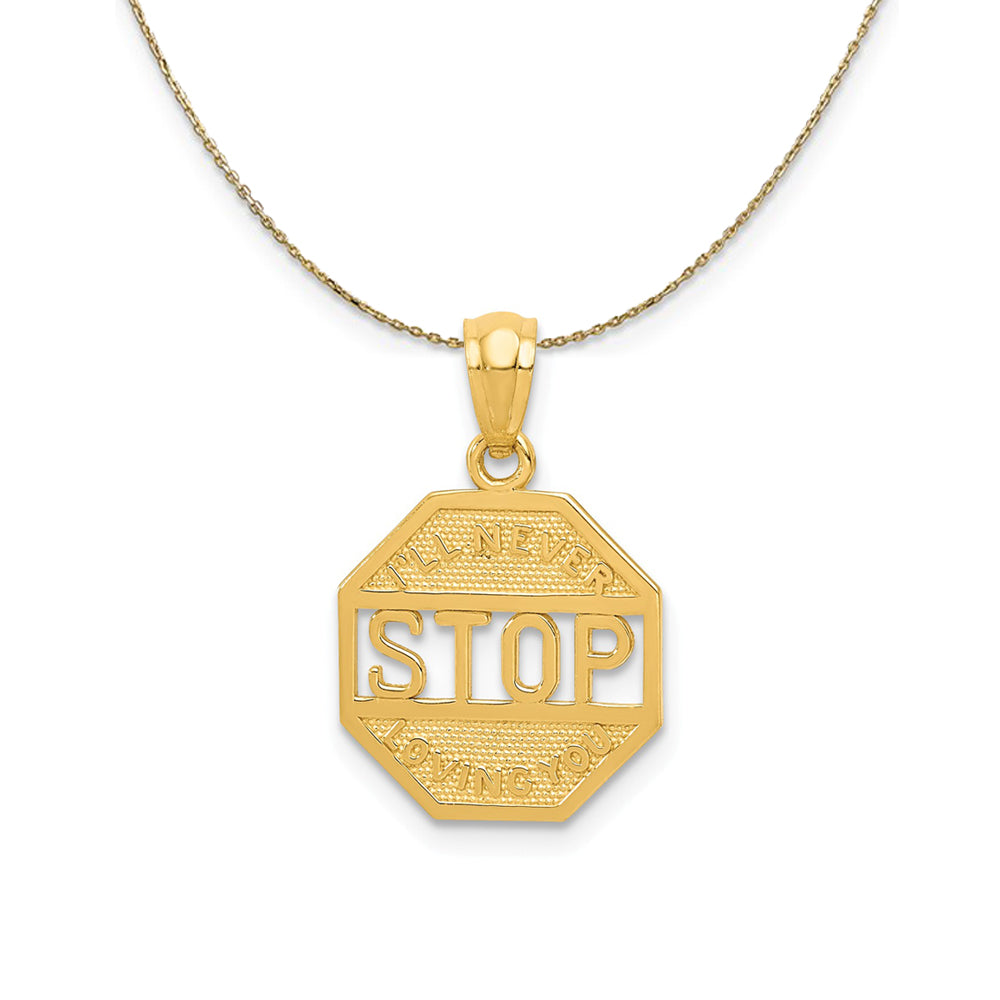 14k Yellow Gold I'll Never Stop Loving You Necklace, Item N23872 by The Black Bow Jewelry Co.