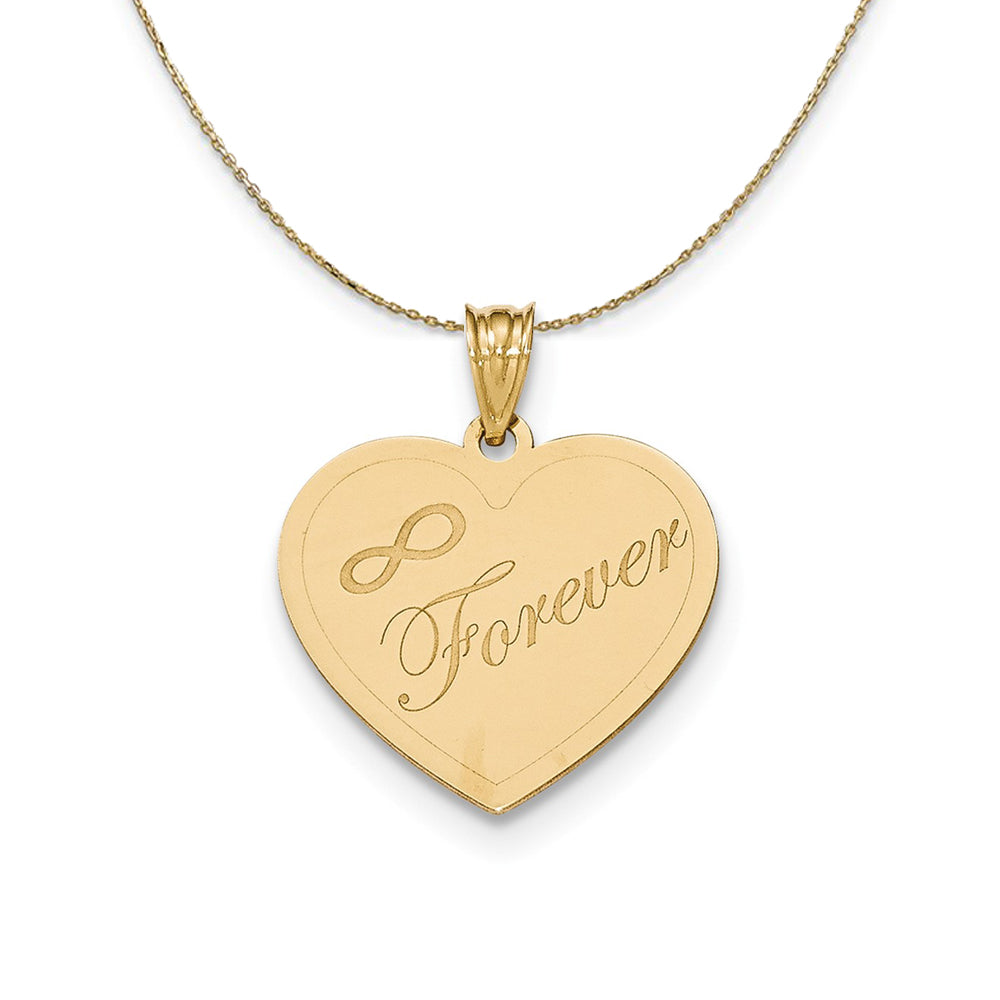 14k Yellow Gold Forever Heart (21mm) Necklace, Item N23890 by The Black Bow Jewelry Co.