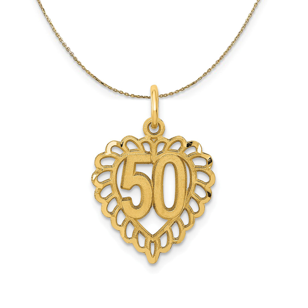 14k Yellow Gold 50 in a Heart Necklace, Item N23906 by The Black Bow Jewelry Co.
