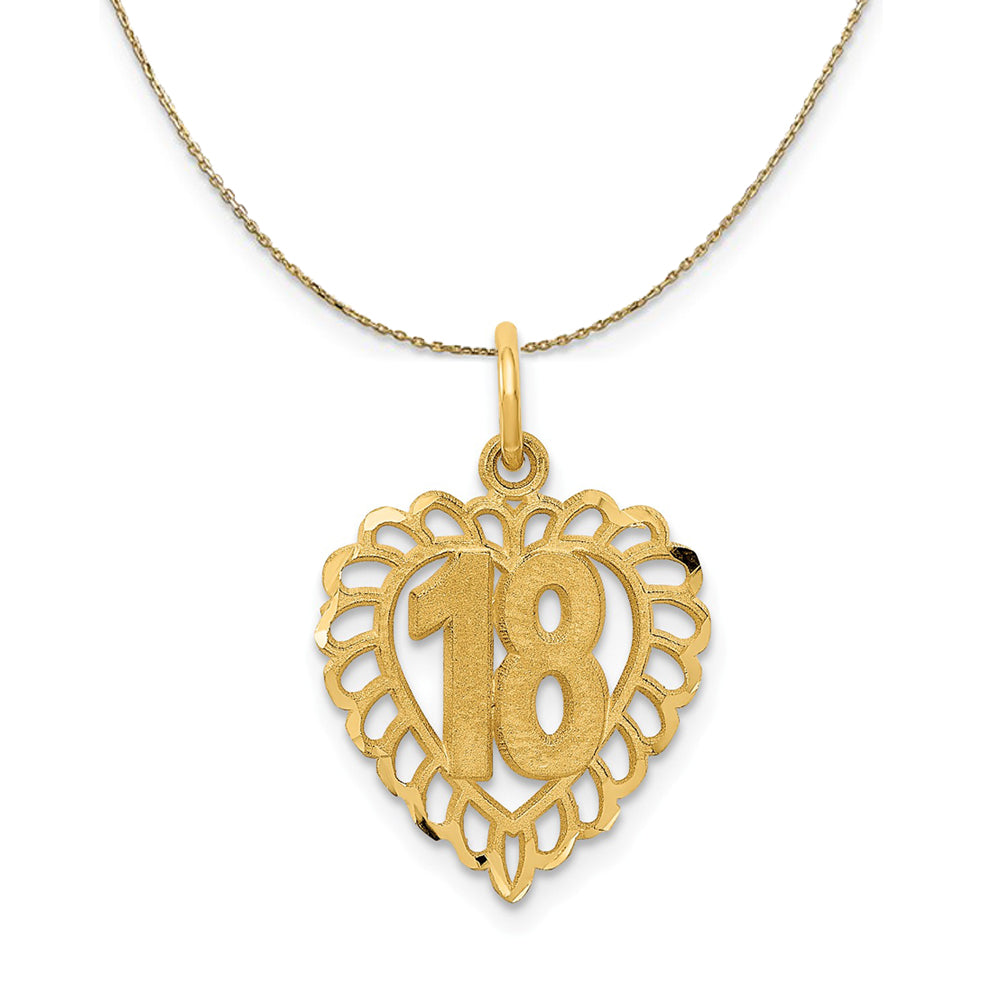 14k Yellow Gold 18 Fancy Heart Necklace, Item N23984 by The Black Bow Jewelry Co.