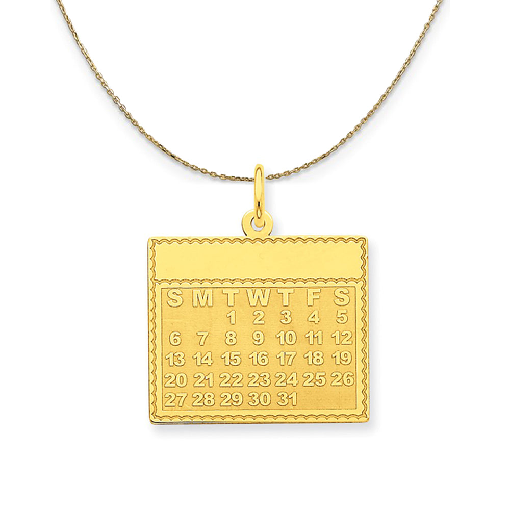 14k Yellow Gold Tuesday Start Perpetual Calendar Necklace, Item N24004 by The Black Bow Jewelry Co.
