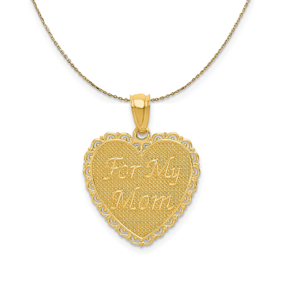 14k Yellow Gold For My Mom Necklace, Item N24017 by The Black Bow Jewelry Co.
