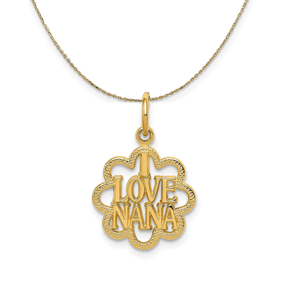 14k Yellow Gold I Love Nana Necklace, Item N24041 by The Black Bow Jewelry Co.