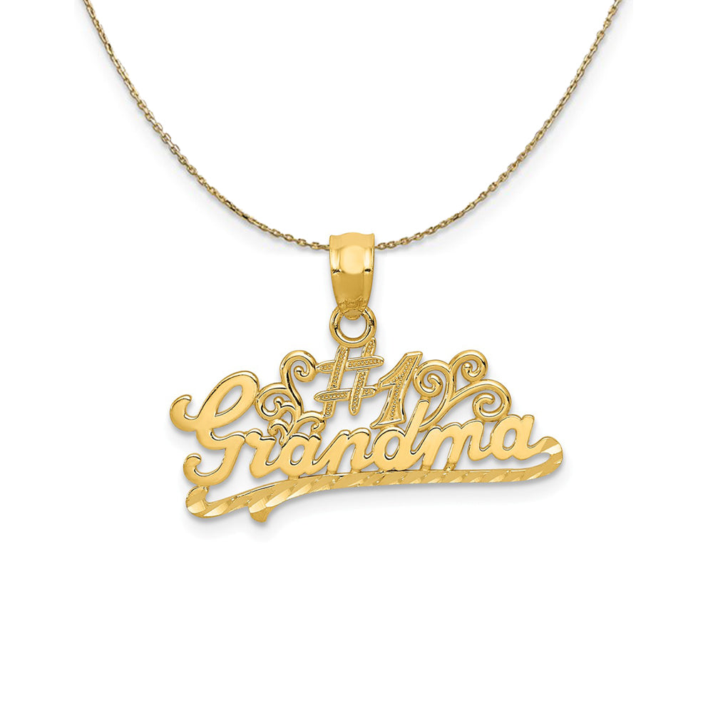 14k Yellow Gold #1 Grandma Necklace, Item N24044 by The Black Bow Jewelry Co.