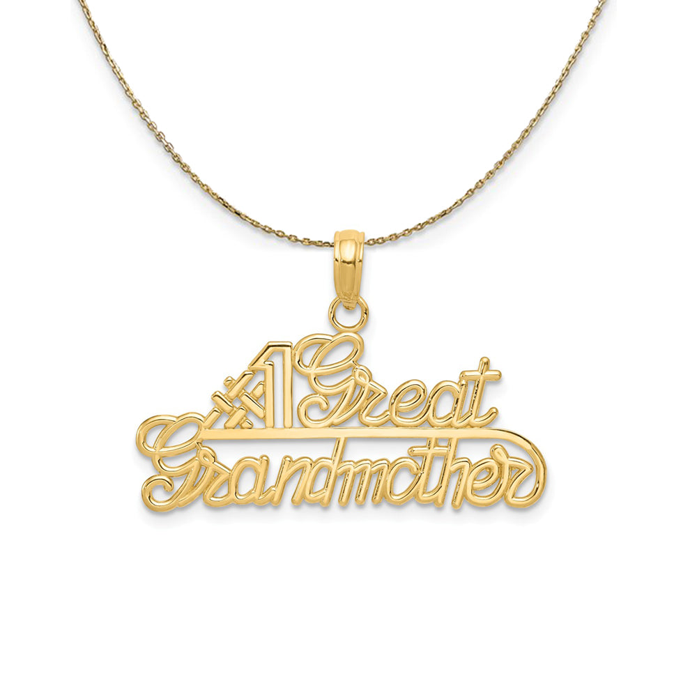 14k Yellow Gold #1 Great Grandmother (31mm) Necklace, Item N24054 by The Black Bow Jewelry Co.