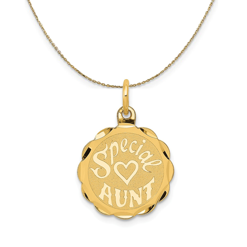 14k Yellow Gold Special Aunt Disc Necklace, Item N24088 by The Black Bow Jewelry Co.