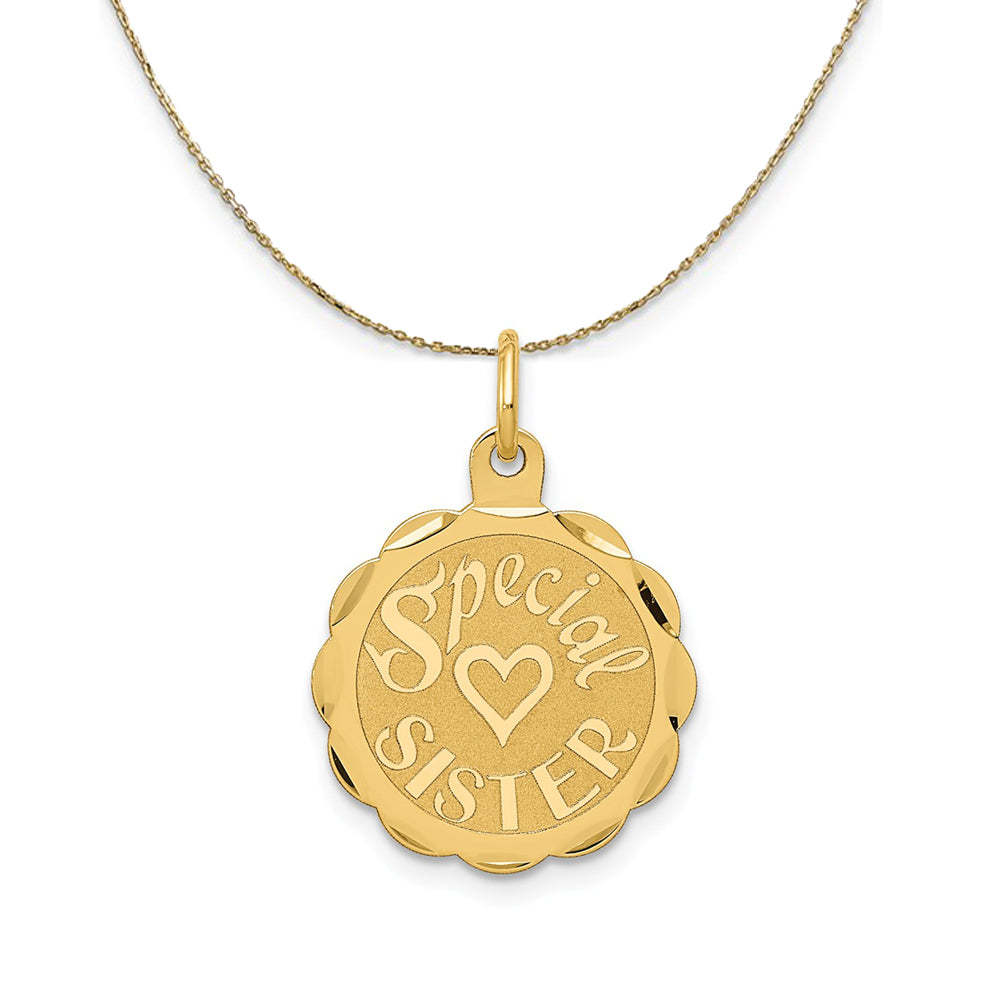 14k Yellow Gold Special Sister Disc Necklace, Item N24090 by The Black Bow Jewelry Co.