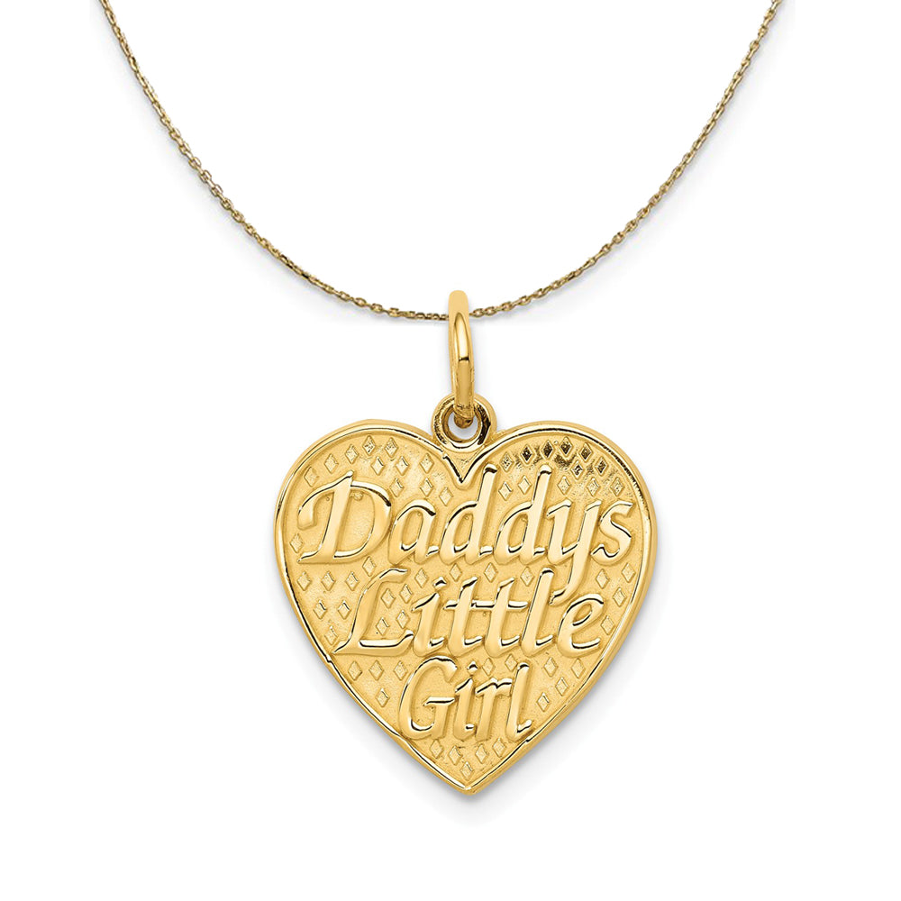 14k Yellow Gold Daddy's Little Girl Heart Necklace, Item N24093 by The Black Bow Jewelry Co.
