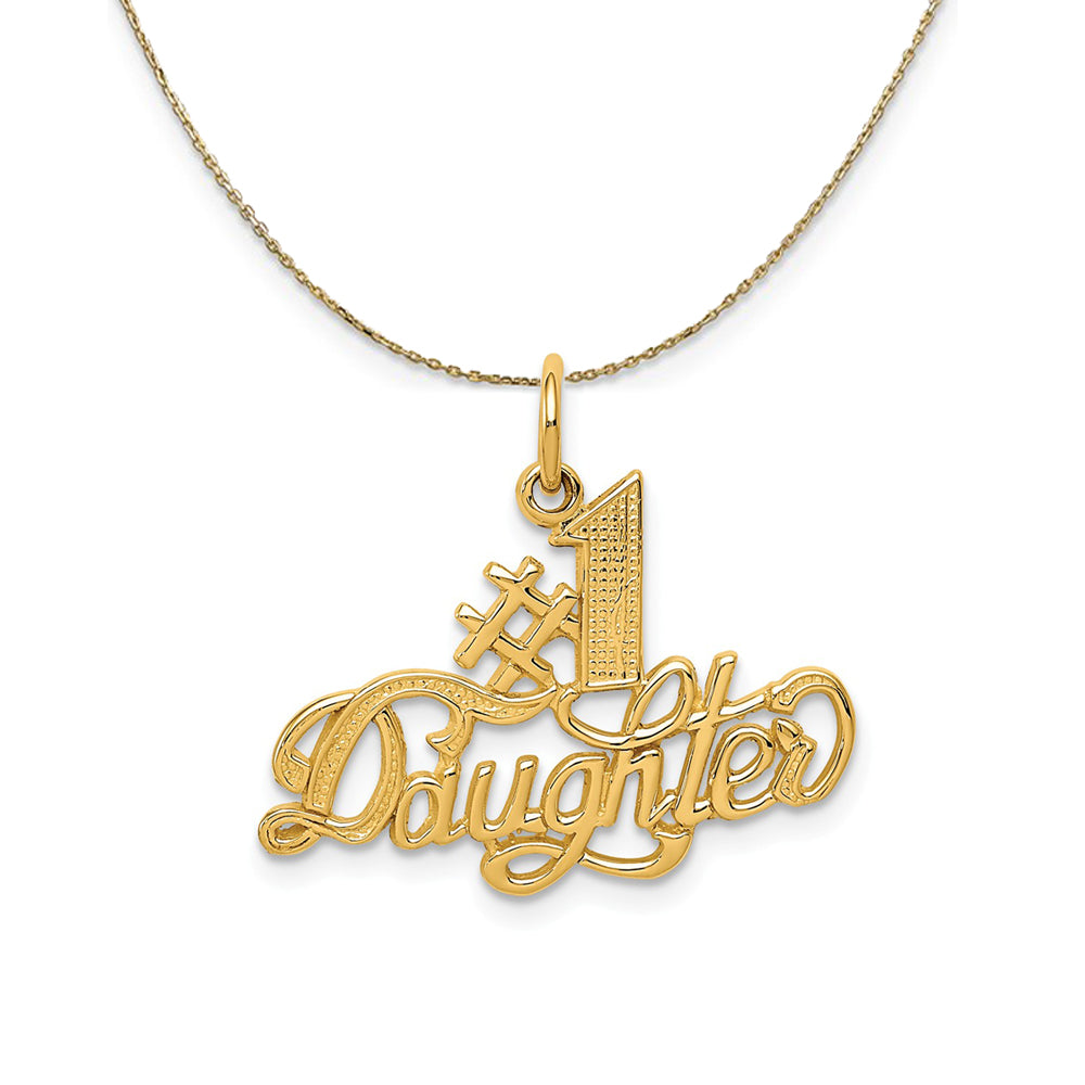 14k Yellow Gold #1 Daughter Necklace, Item N24097 by The Black Bow Jewelry Co.