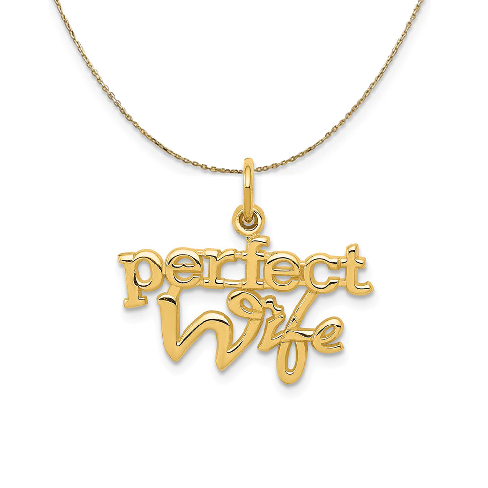 14k Yellow Gold Polished Perfect Wife Necklace, Item N24117 by The Black Bow Jewelry Co.