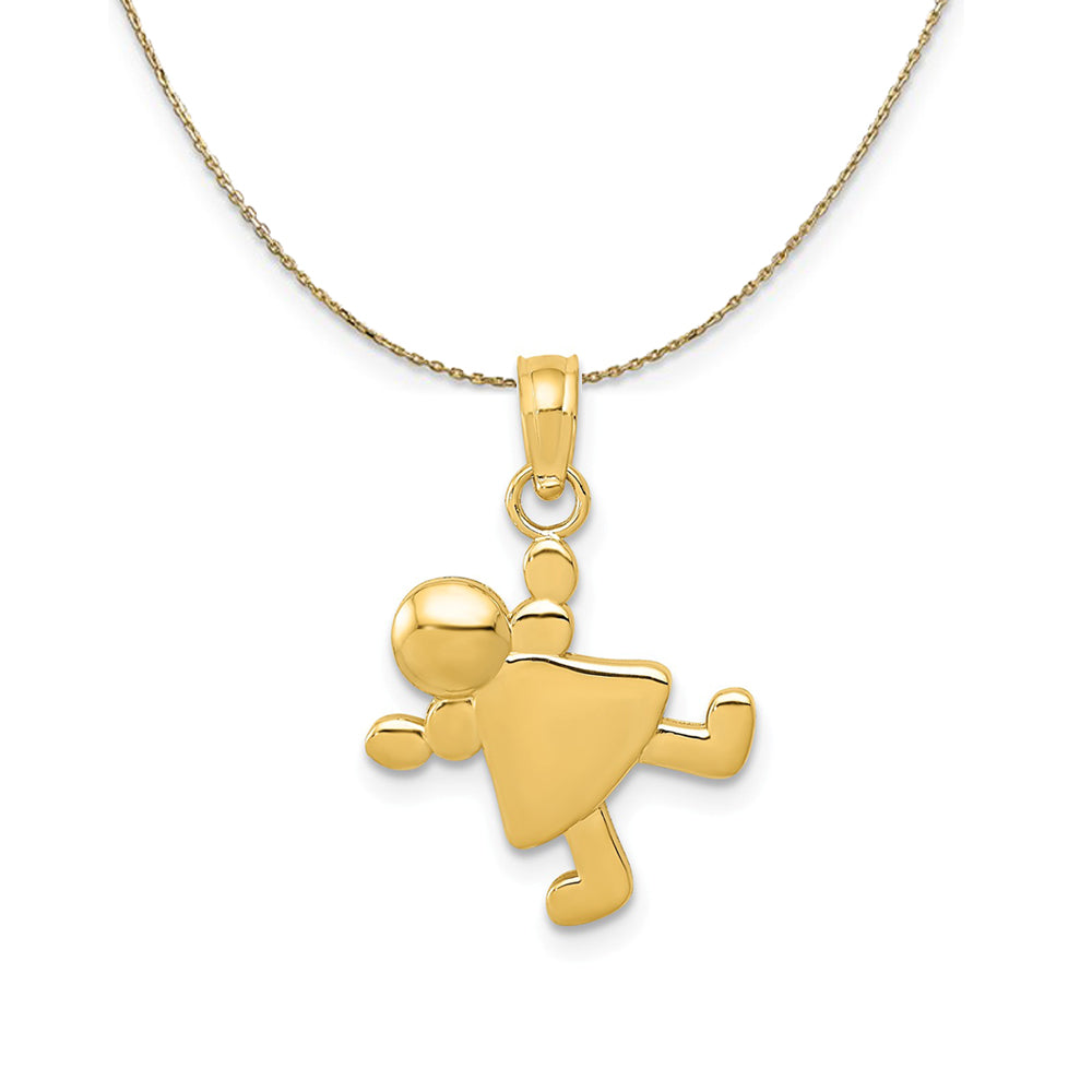 14k Yellow Gold Little Girl Necklace, Item N24176 by The Black Bow Jewelry Co.