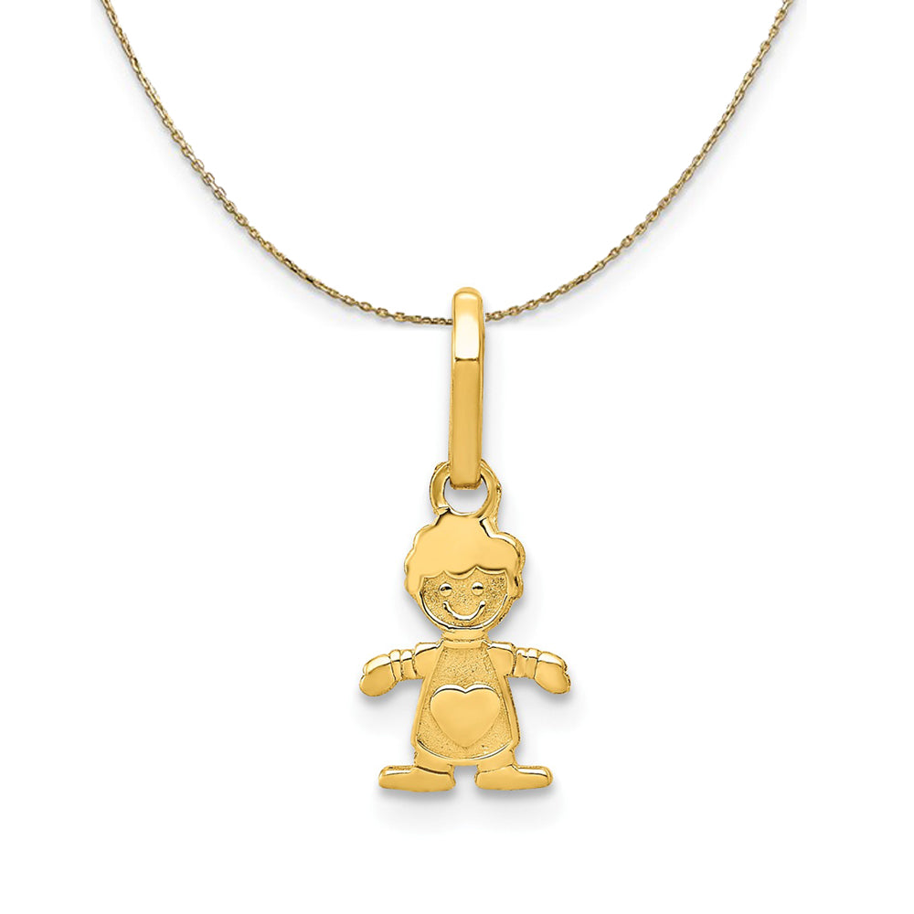 14k Yellow Gold Polished Little Boy (7mm) Necklace, Item N24177 by The Black Bow Jewelry Co.