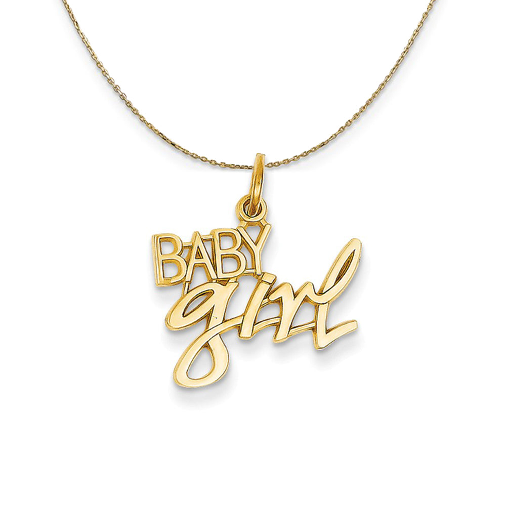 14k Yellow Gold Baby Girl Necklace Black Bow Jewelry Company
