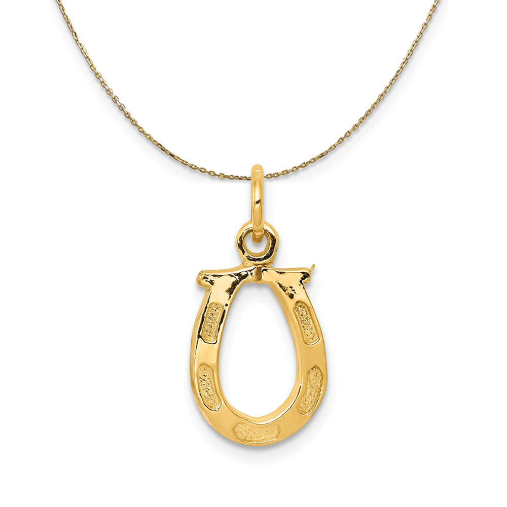 14k Yellow Gold Horseshoe Necklace, Item N24238 by The Black Bow Jewelry Co.