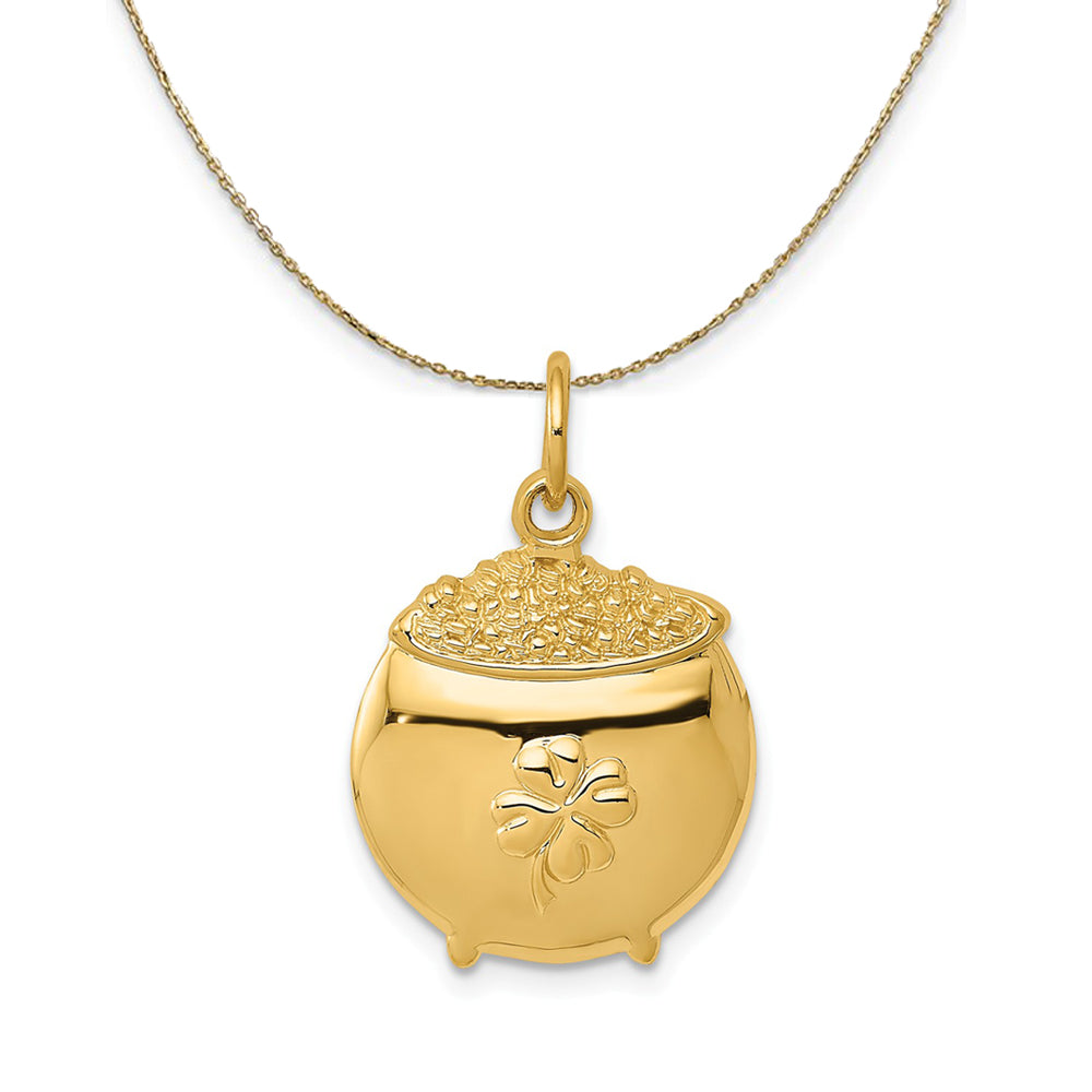 14k Yellow Gold Pot of Gold Necklace, Item N24332 by The Black Bow Jewelry Co.