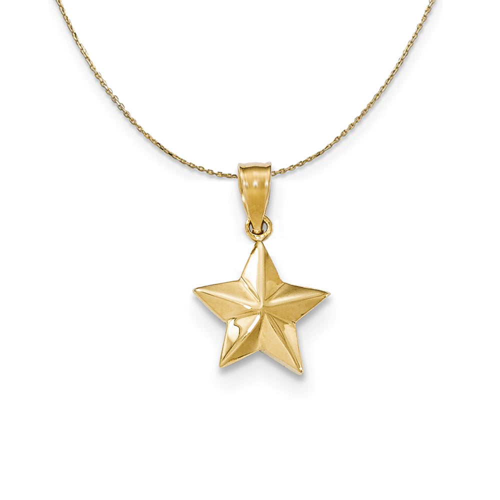 14k Yellow Gold Small Polished Nautical Star Necklace, Item N24438 by The Black Bow Jewelry Co.