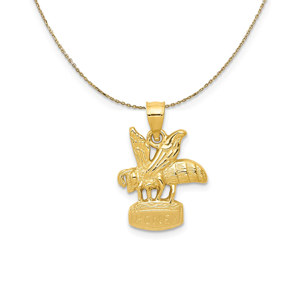 14k Yellow Gold Honey Bee Necklace, Item N24478 by The Black Bow Jewelry Co.