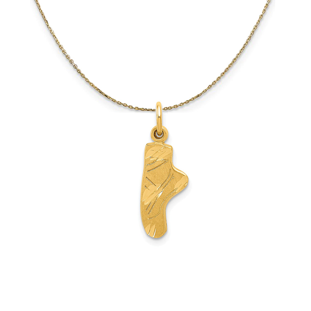14k Yellow Gold Ballet Slipper (7 x 22mm) Necklace, Item N24516 by The Black Bow Jewelry Co.
