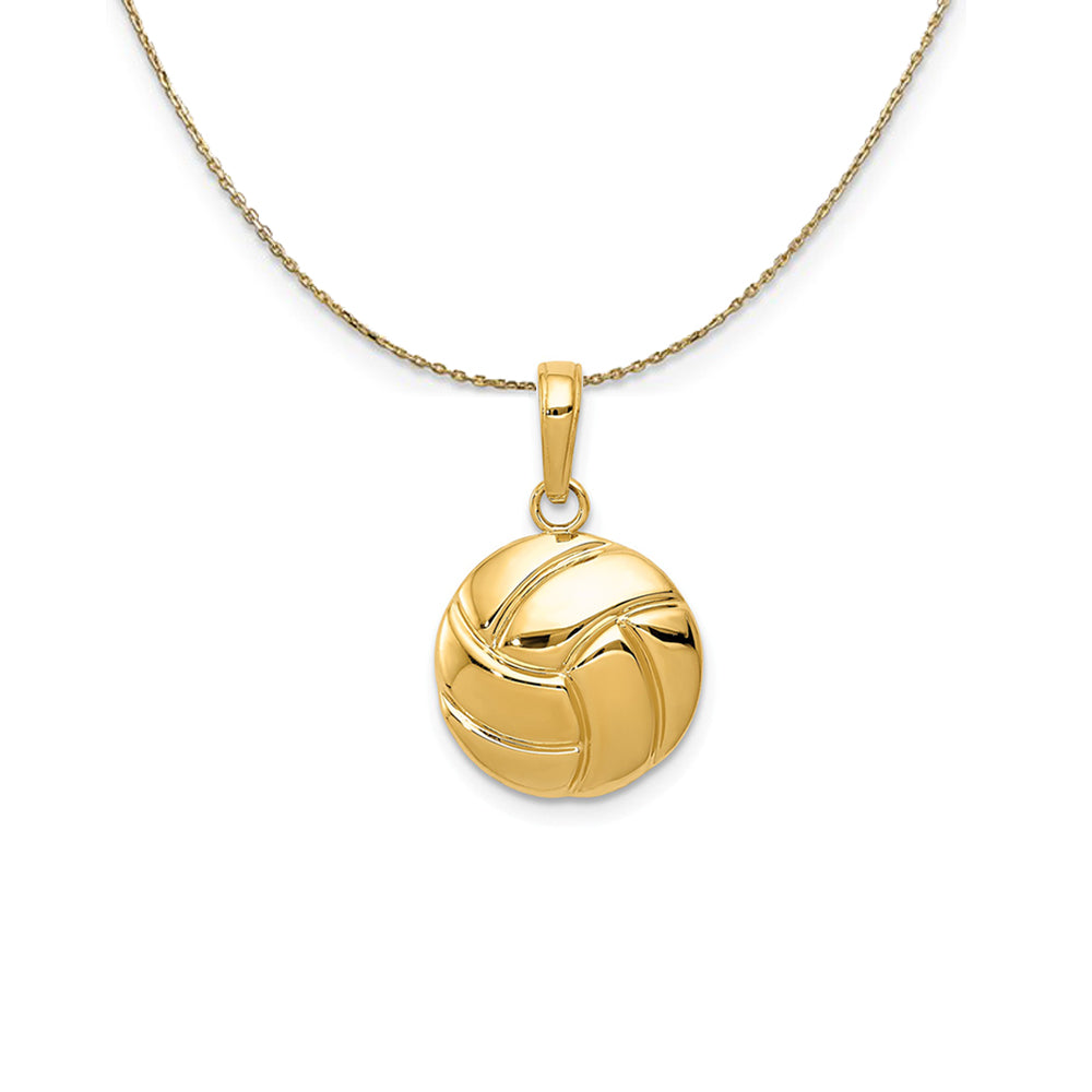14k Yellow Gold Polished Volleyball (14mm) Necklace, Item N24522 by The Black Bow Jewelry Co.