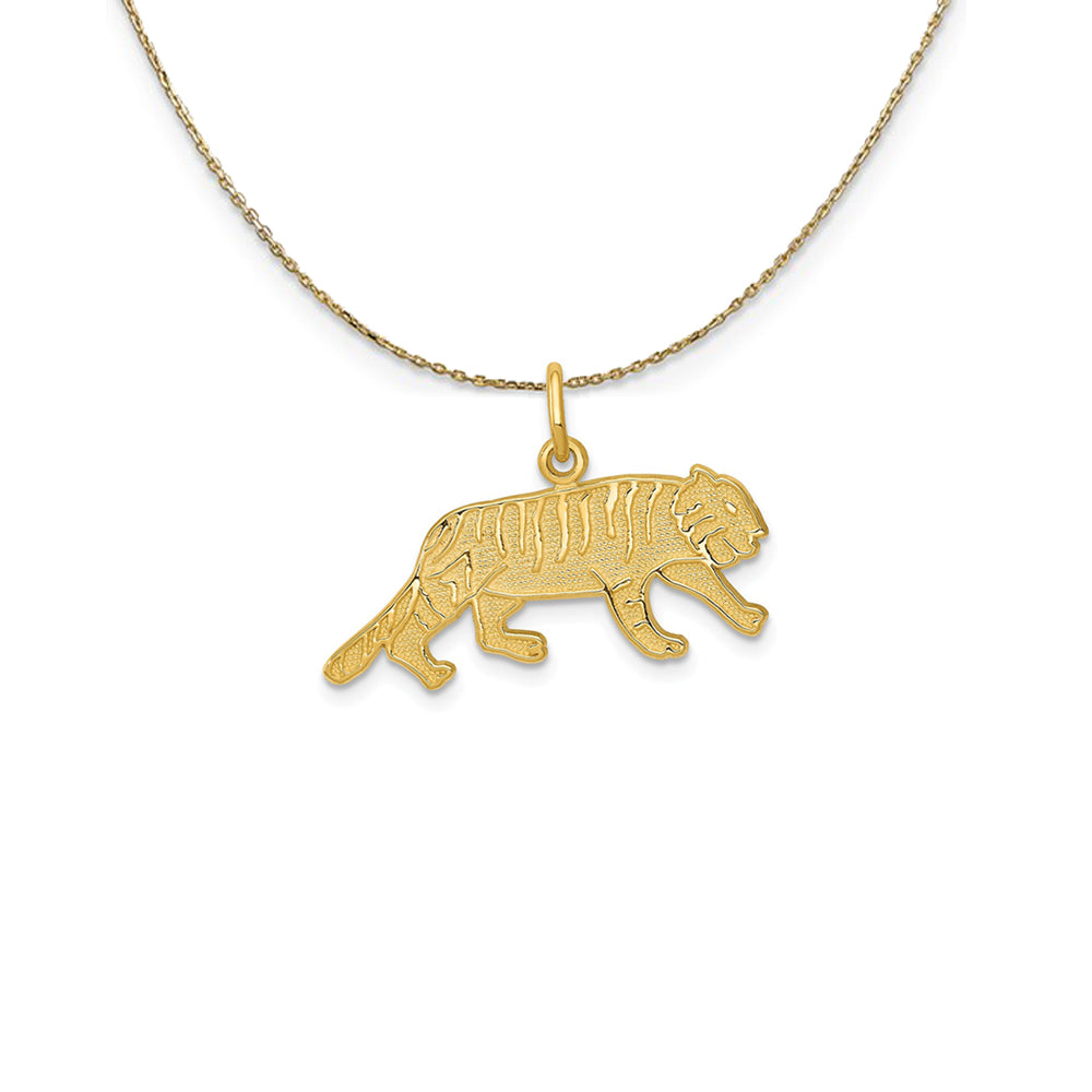 14k Yellow Gold Flat Textured Tiger Necklace, Item N24743 by The Black Bow Jewelry Co.