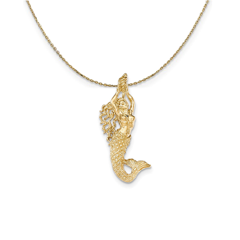 14k Yellow Gold Mermaid Slide (14 x 40mm) Necklace, Item N24766 by The Black Bow Jewelry Co.