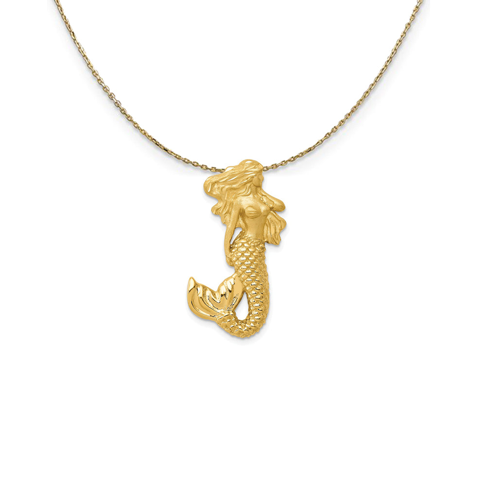 14k Yellow Gold Mermaid Slide (17 x 28mm) Necklace, Item N24767 by The Black Bow Jewelry Co.