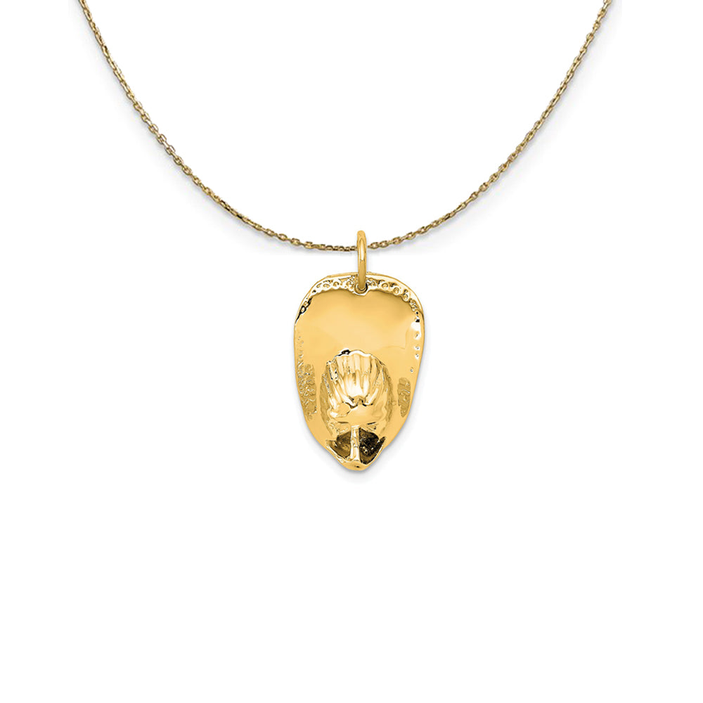 14k Yellow Gold 3D Fireman's Hat (13 x 21mm) Necklace, Item N24814 by The Black Bow Jewelry Co.