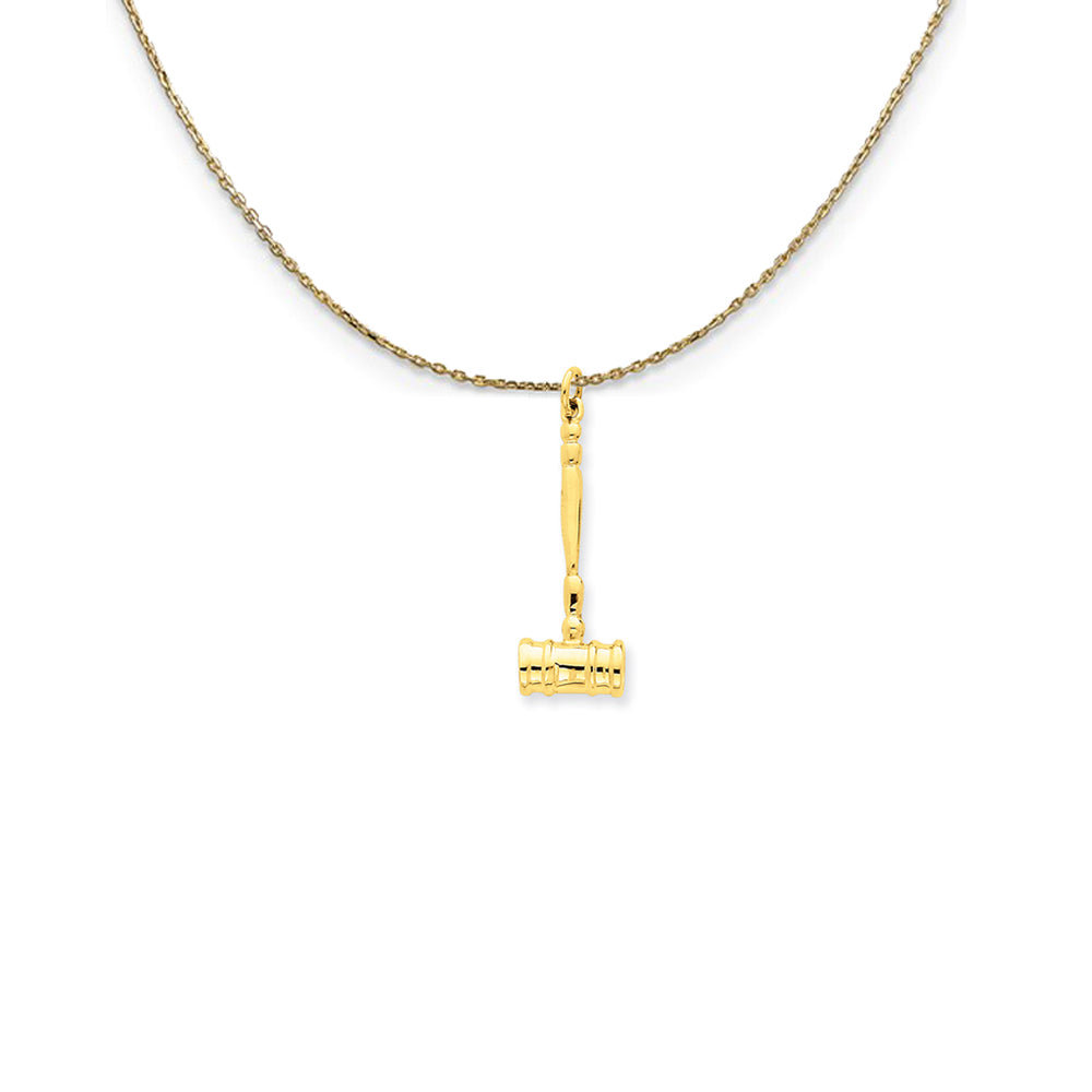 14k Yellow Gold Polished 3D Gavel Necklace, Item N24819 by The Black Bow Jewelry Co.