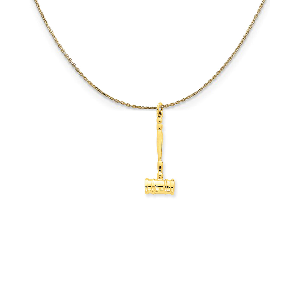 14k Yellow Gold Polished 3D Gavel Necklace, Item N24819 by The Black Bow Jewelry Co.