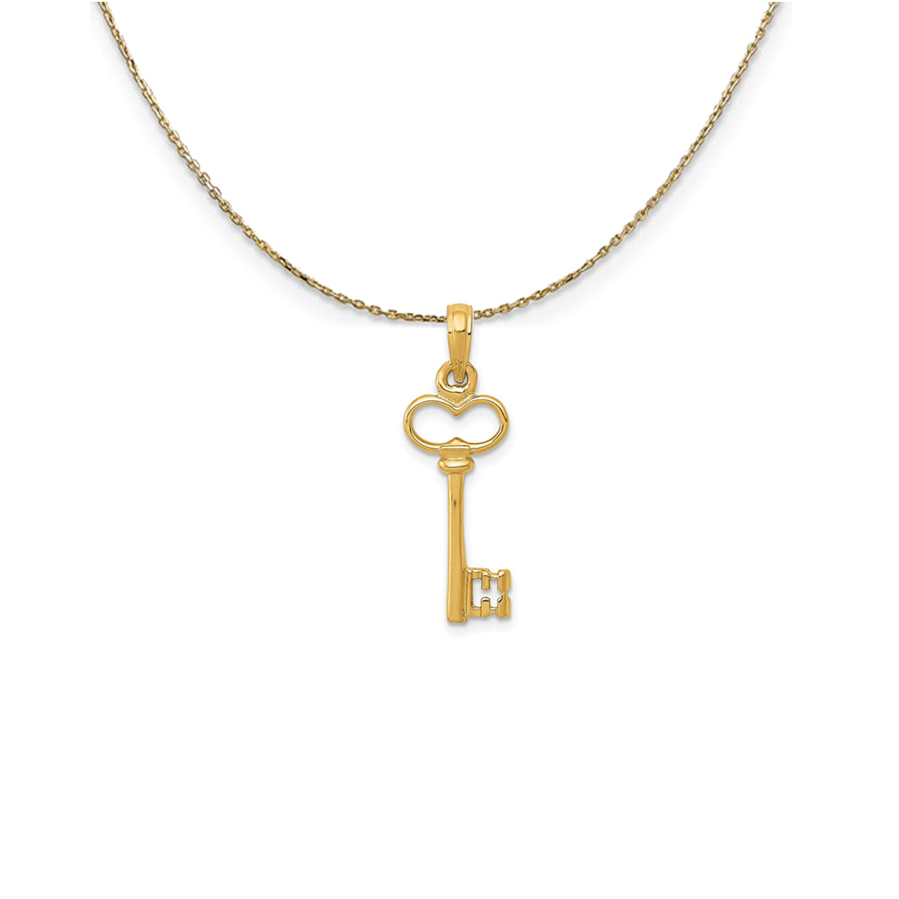 14k Yellow Gold Key to My Heart Necklace, Item N24916 by The Black Bow Jewelry Co.