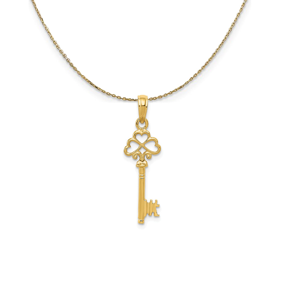 14k Yellow Gold 3D Gold Key Necklace, Item N24917 by The Black Bow Jewelry Co.