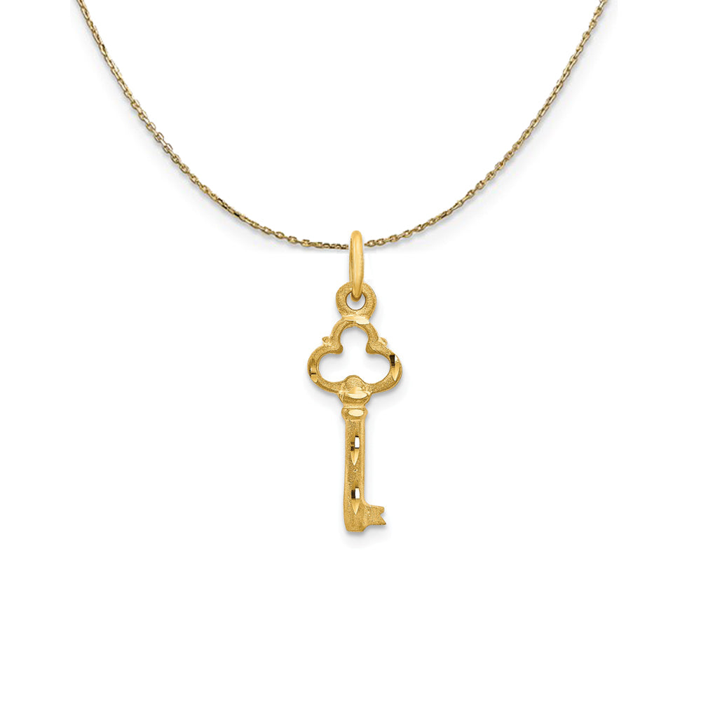 14k Yellow Gold Key to My Heart Necklace, Item N24922 by The Black Bow Jewelry Co.