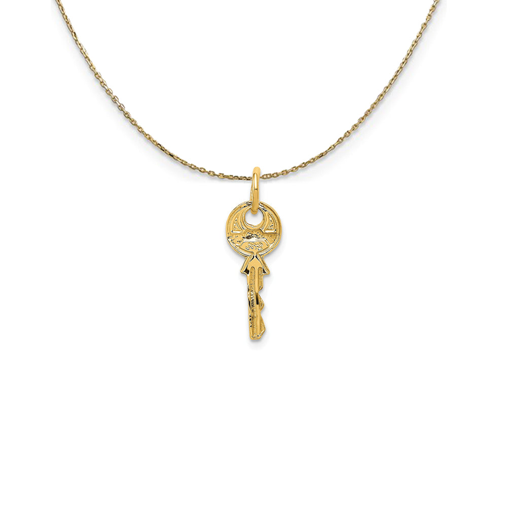 14k Yellow Gold Key Necklace, Item N24925 by The Black Bow Jewelry Co.