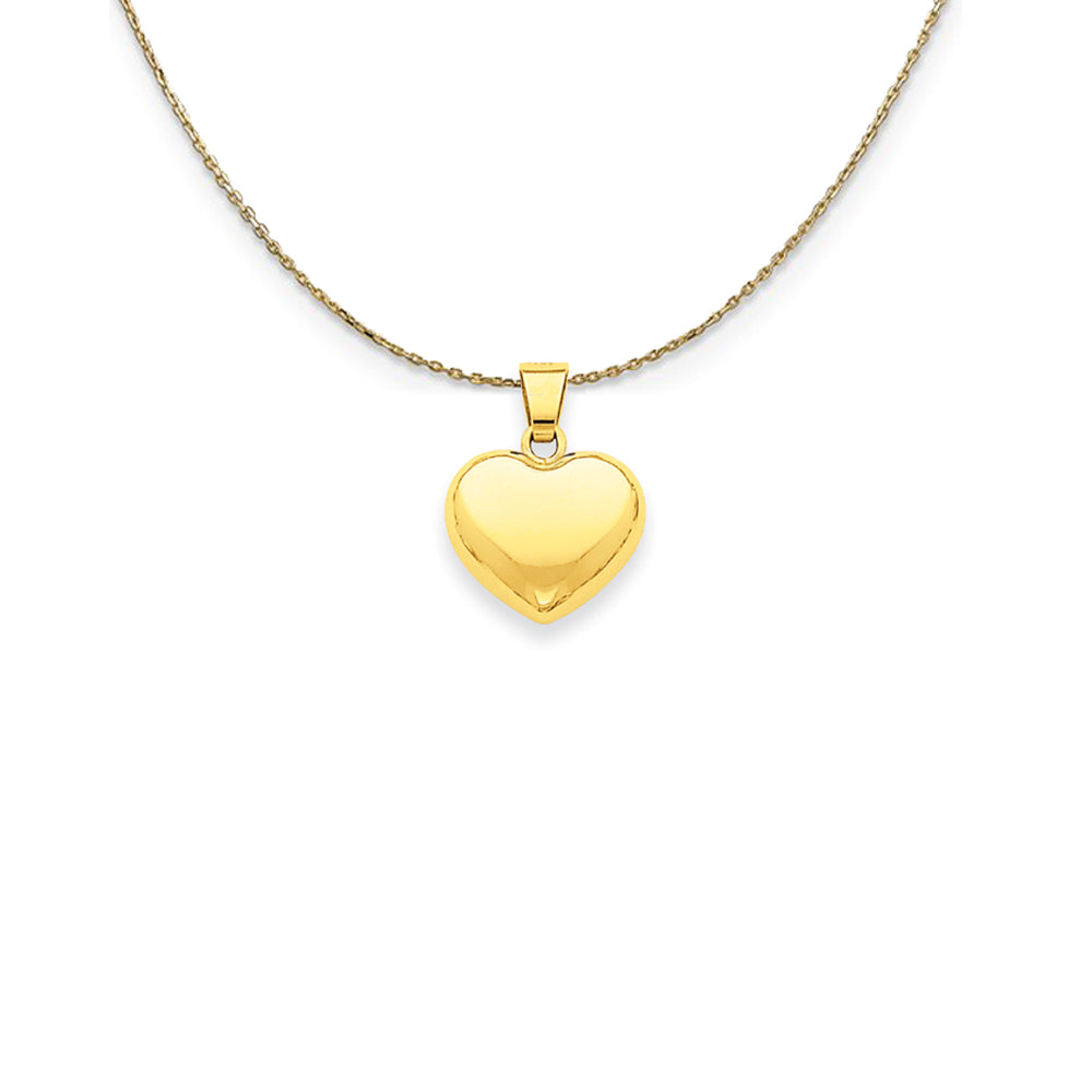 14k Yellow Gold Puffed Heart Necklace, Item N24930 by The Black Bow Jewelry Co.