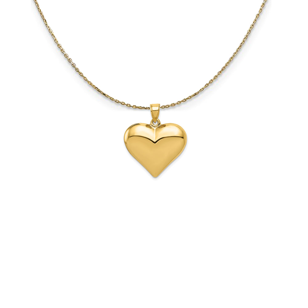 14k Yellow Gold Puffed Heart Necklace, Item N24935 by The Black Bow Jewelry Co.