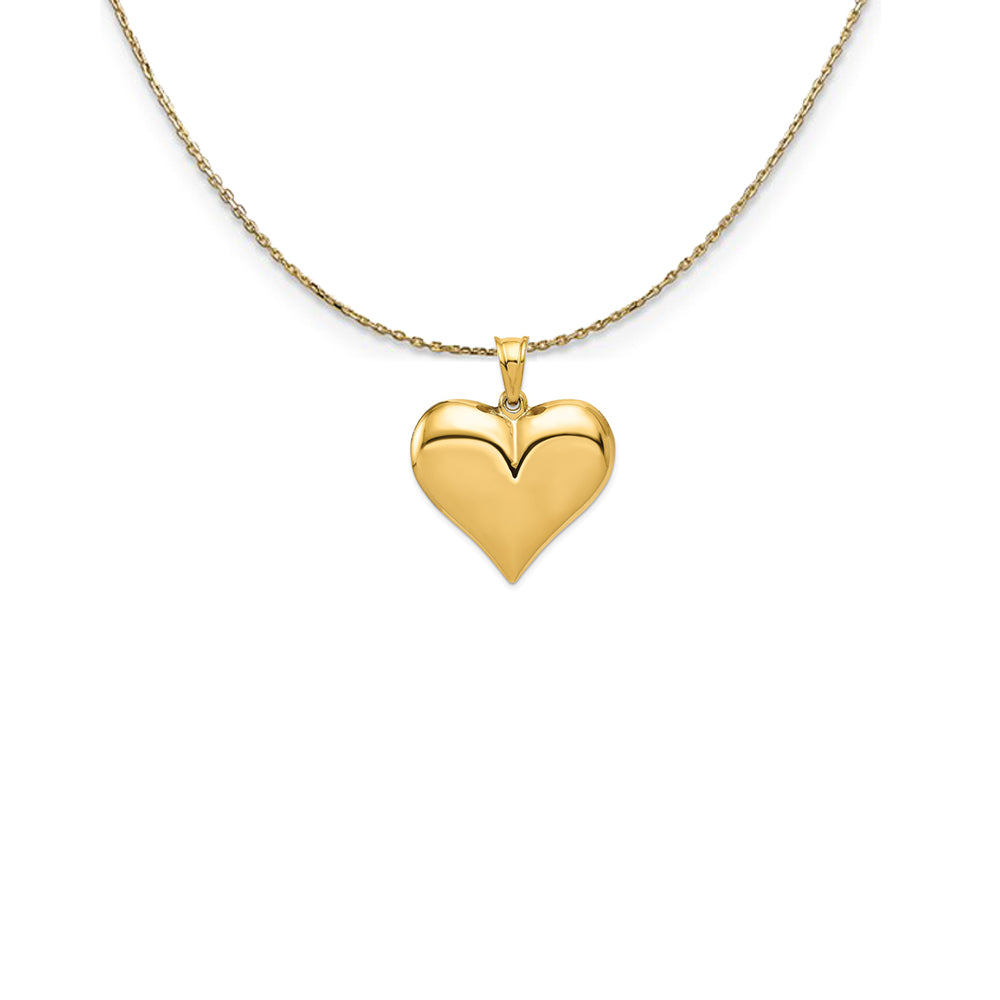 14k Yellow Gold Puffed Heart Necklace, Item N24939 by The Black Bow Jewelry Co.