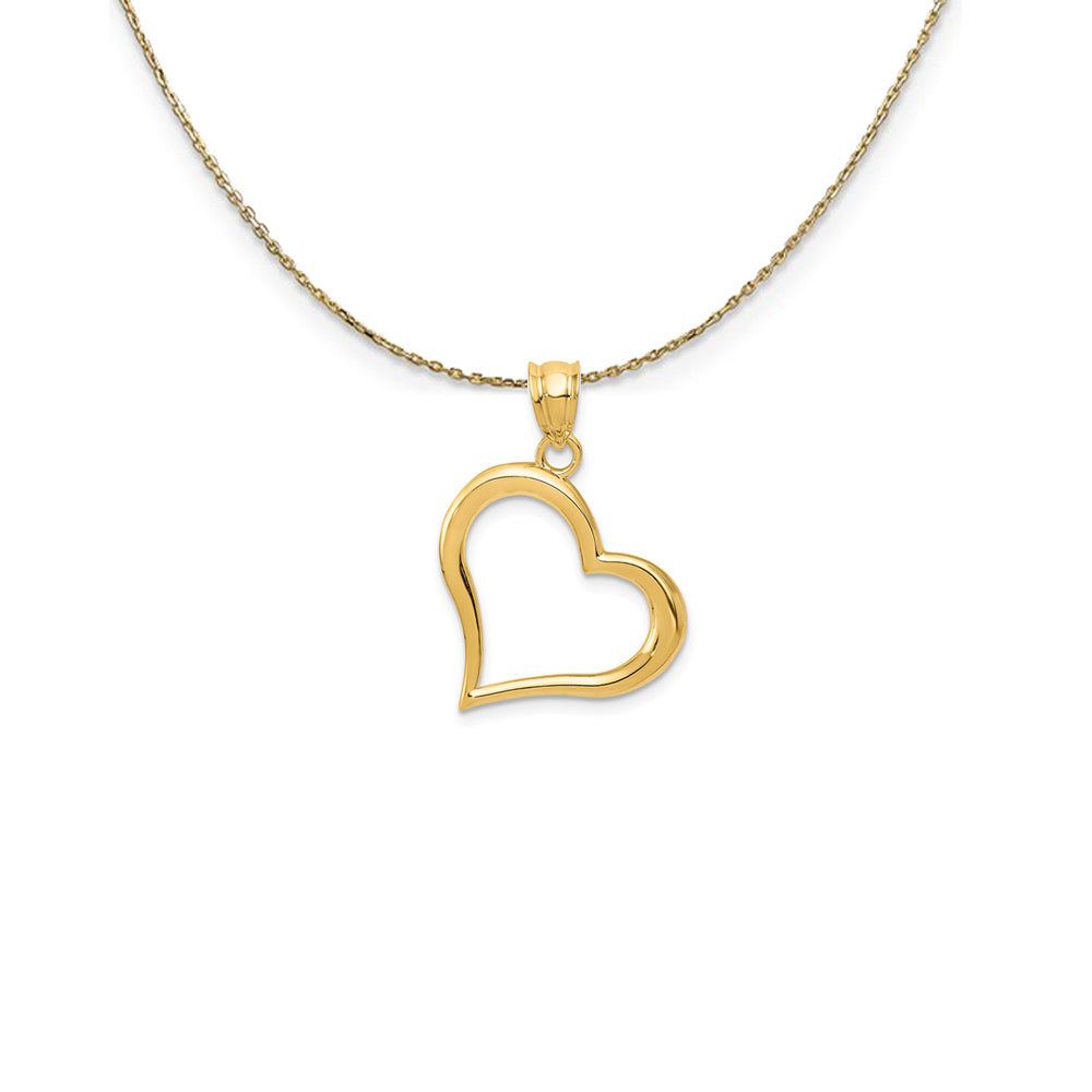 14k Yellow Gold Open Heart Necklace, Item N24960 by The Black Bow Jewelry Co.