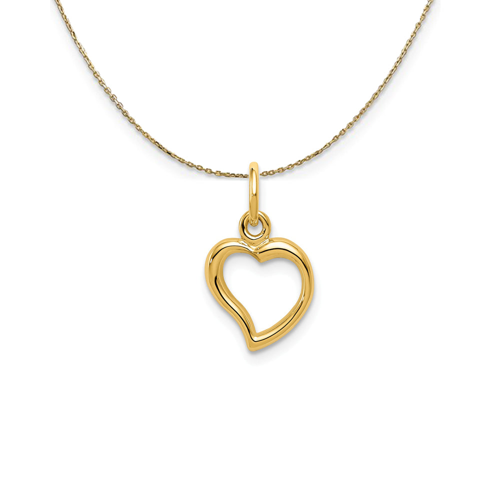 14k Yellow Gold Playful Heart (10mm) Necklace, Item N24965 by The Black Bow Jewelry Co.