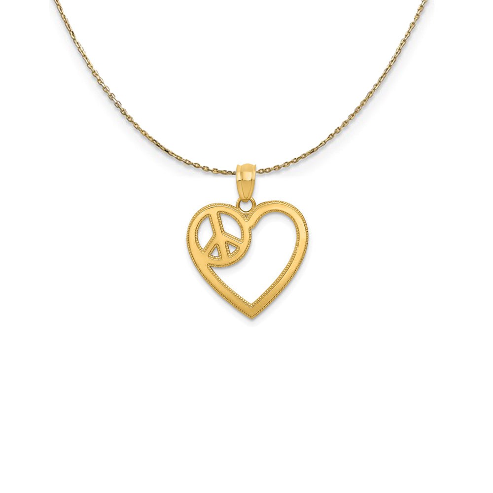 14k Yellow Gold Open Heart (17mm) Necklace, Item N24969 by The Black Bow Jewelry Co.