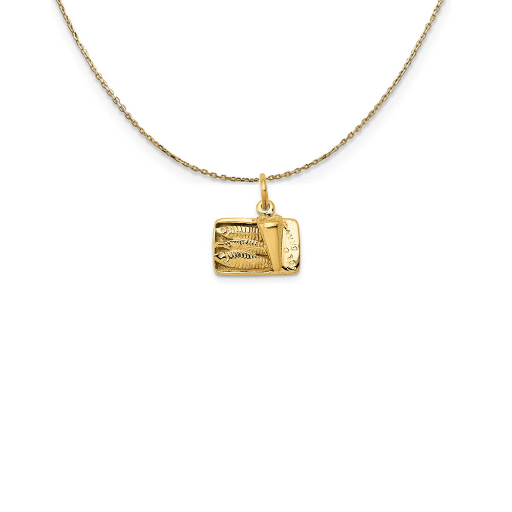 14k Yellow Gold Sardine Can (15mm) Necklace, Item N25068 by The Black Bow Jewelry Co.