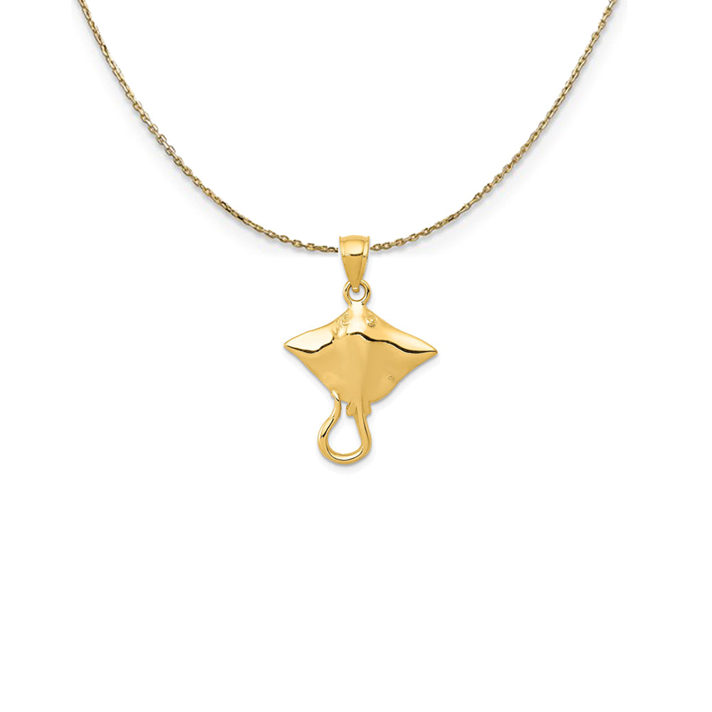14k Yellow Gold Stingray Necklace, Item N25088 by The Black Bow Jewelry Co.