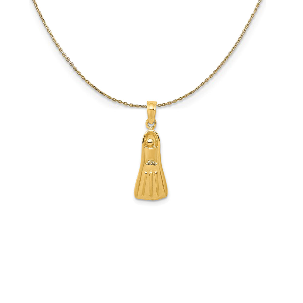 14k Yellow Gold Scuba Flipper Necklace, Item N25094 by The Black Bow Jewelry Co.