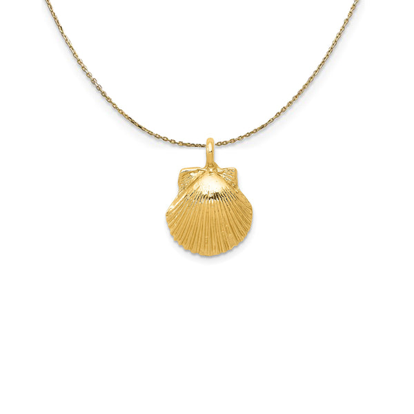 14K Gold Beach Shell Pendant Necklace - DIY Dainty Sea Jewelry For Women - View #14